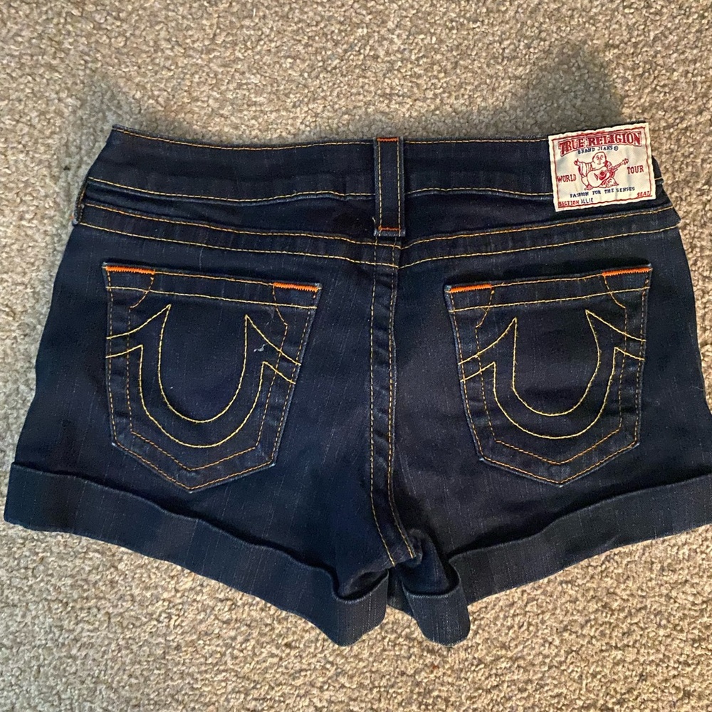 True Religion Women's Indigo Jean Shorts